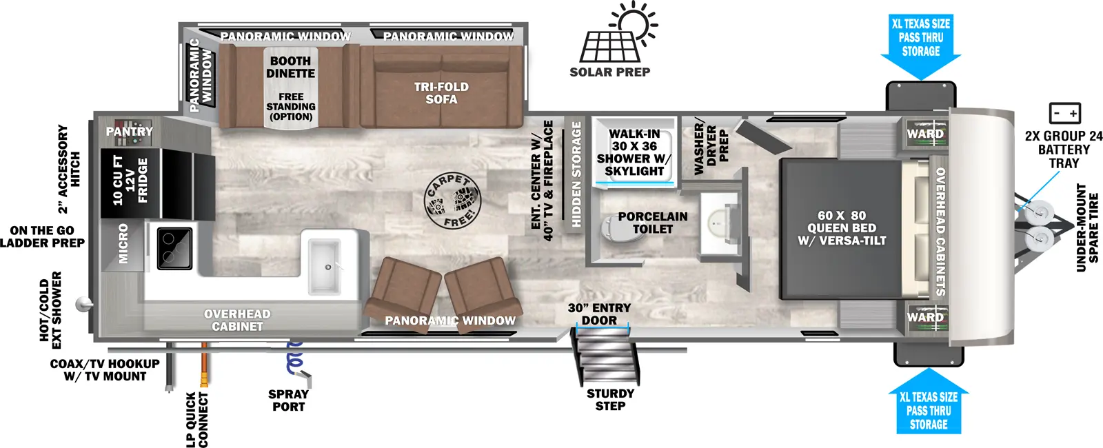 Heritage Glen Travel Trailers 27RKHL - DSO Floorplan